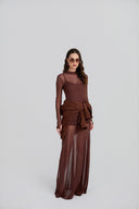 VESTIDO LONGO DRAPEADO ZOE