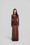 VESTIDO LONGO DRAPEADO ZOE