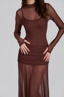 VESTIDO LONGO DRAPEADO ZOE