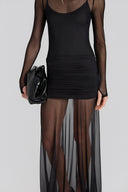 VESTIDO LONGO DRAPEADO ZOE